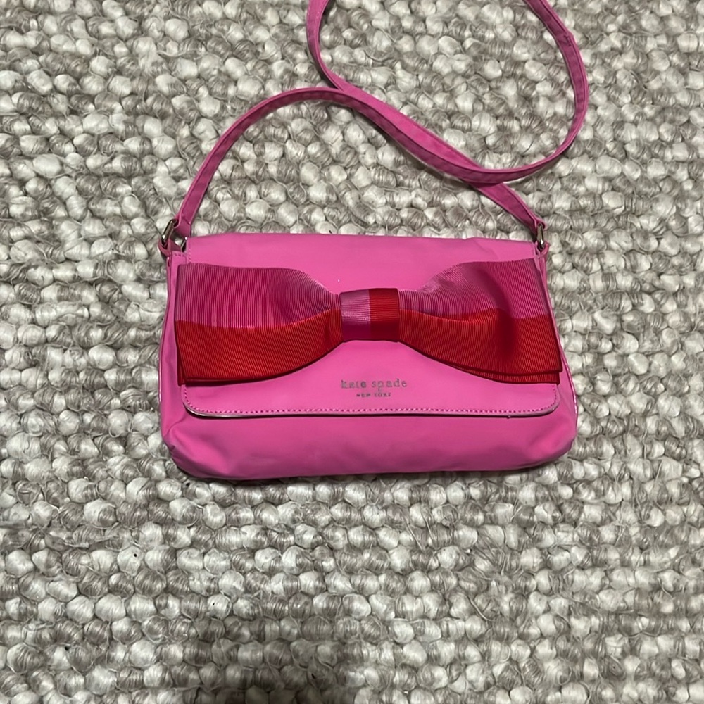 Kate Spade Pink and Red Bow Shoulder Bag - Picture 2 of 12
